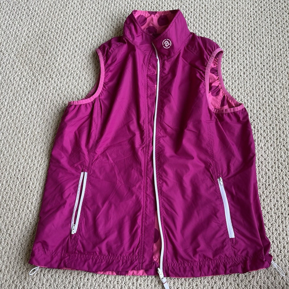 Abacus Vest Reversible Pink Polka Dot Fuschia Hot Vest m